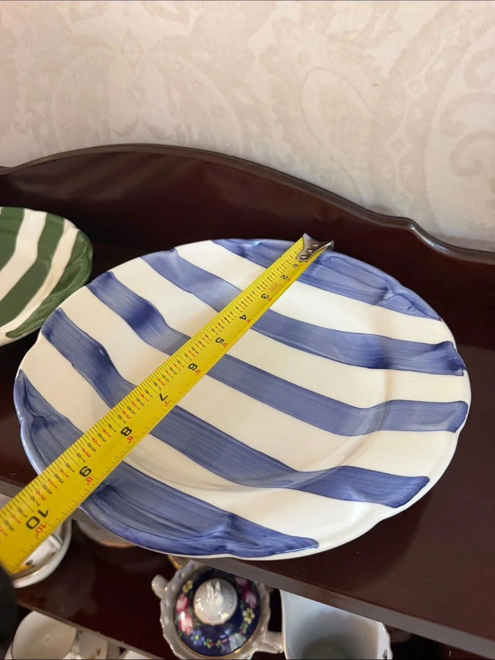 Italian hand made Striped Ceramic plate/ bowl